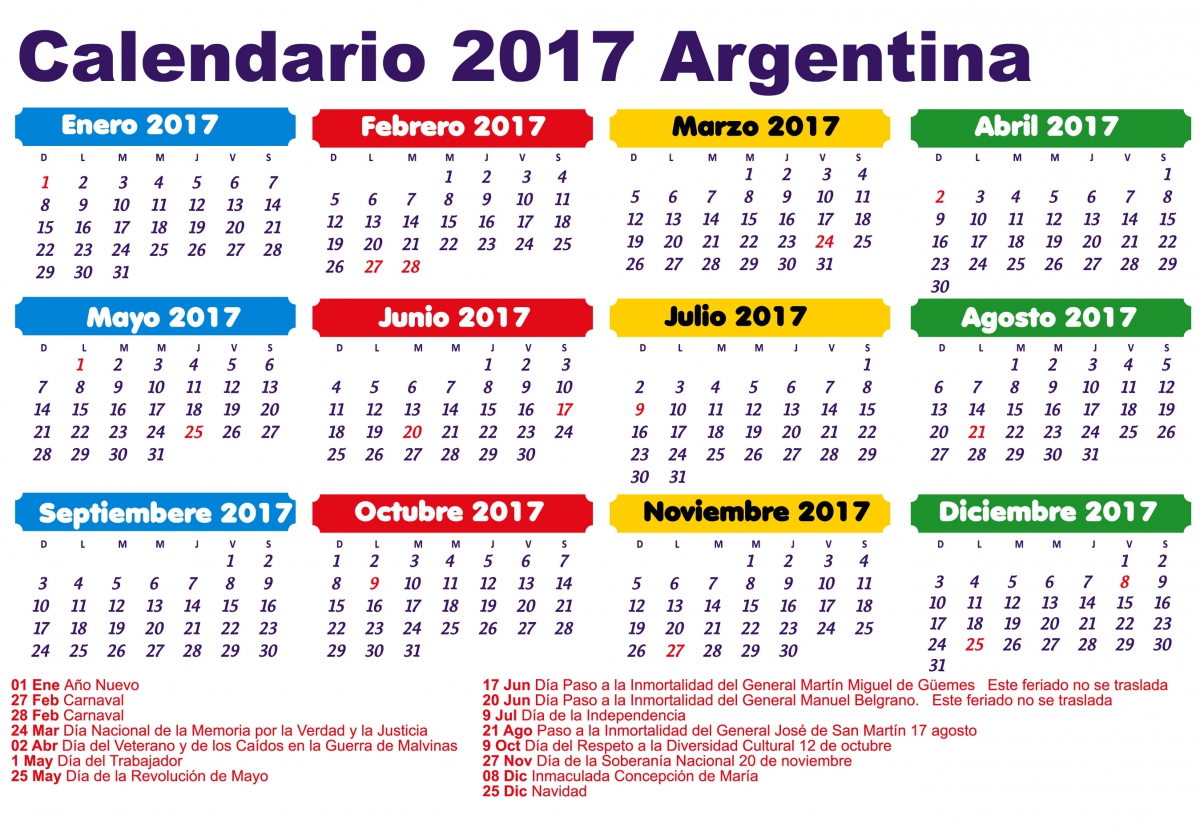 Calendario 2021 Argentina Para Imprimir Feriados Nacionales Argentina