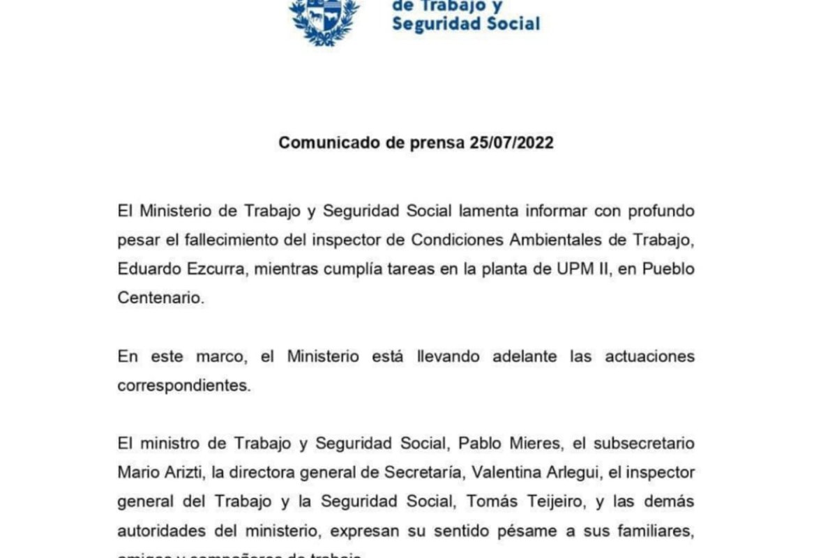 Comunicado del Ministerio de Trabajo