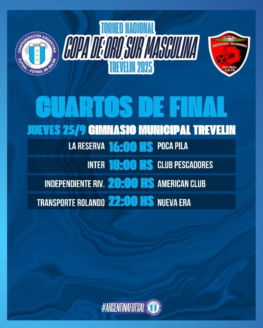 Este es el programa de partidos de cuartos de final