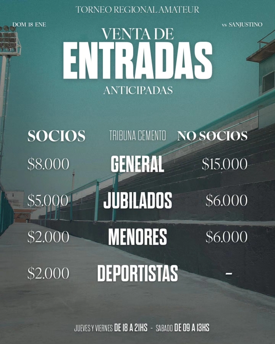 Precios entrada tribuna cemento