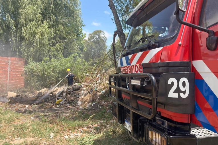 Intervención de Bomberos ante riesgo por un incendio