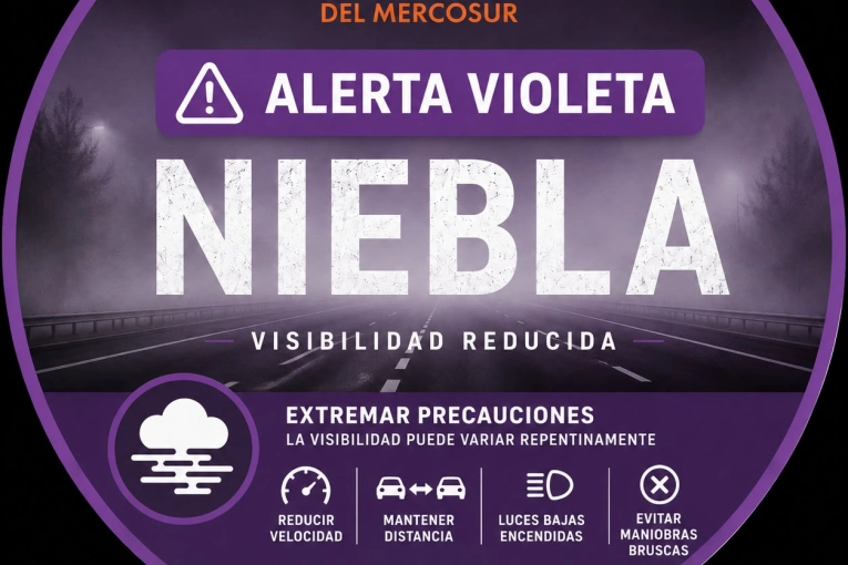 Lanzan alerta violeta por niebla para Gualeguaychú y la región