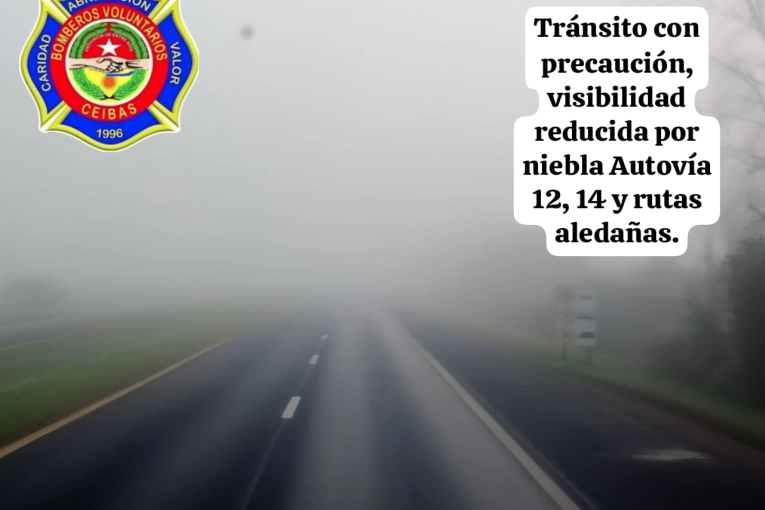 Advierten que continúa la niebla en las rutas