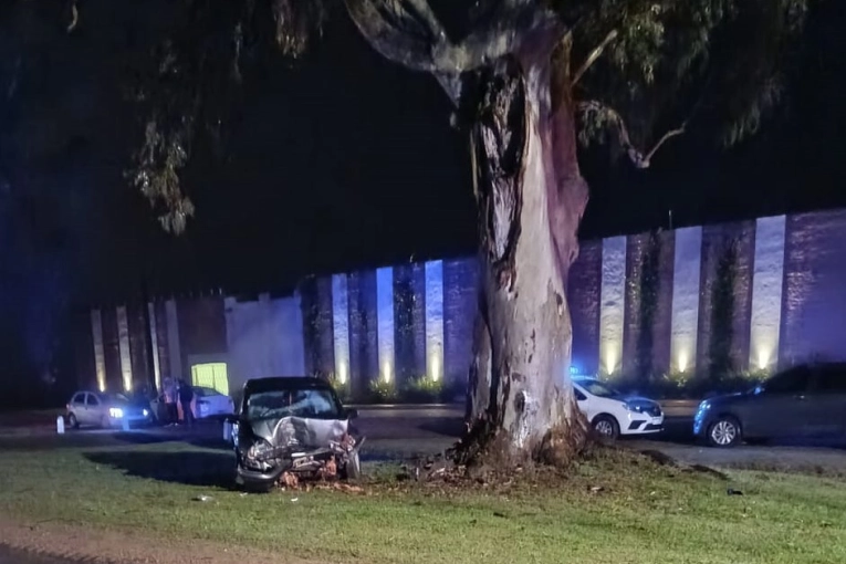 Un joven de 20 años resultó herido tras chocar contra un árbol en la Ruta 20
